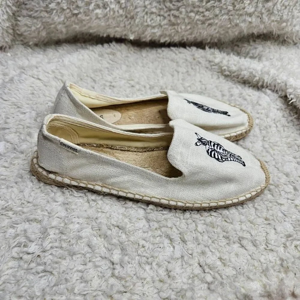 Soludos Embroidered‎ Zebra Smoking Slippers Espadrilles sz 7
